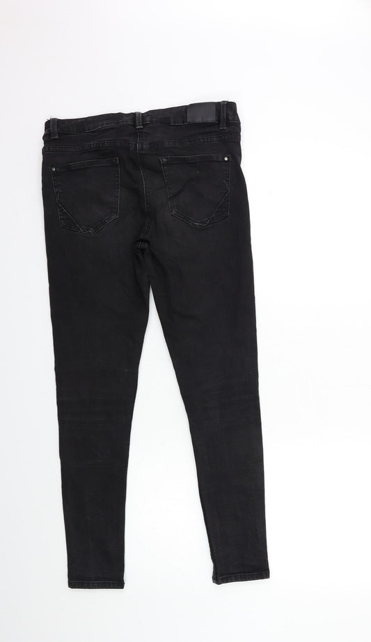 Nutmeg Womens Black Denim Skinny Jeans Size 12 L27 in