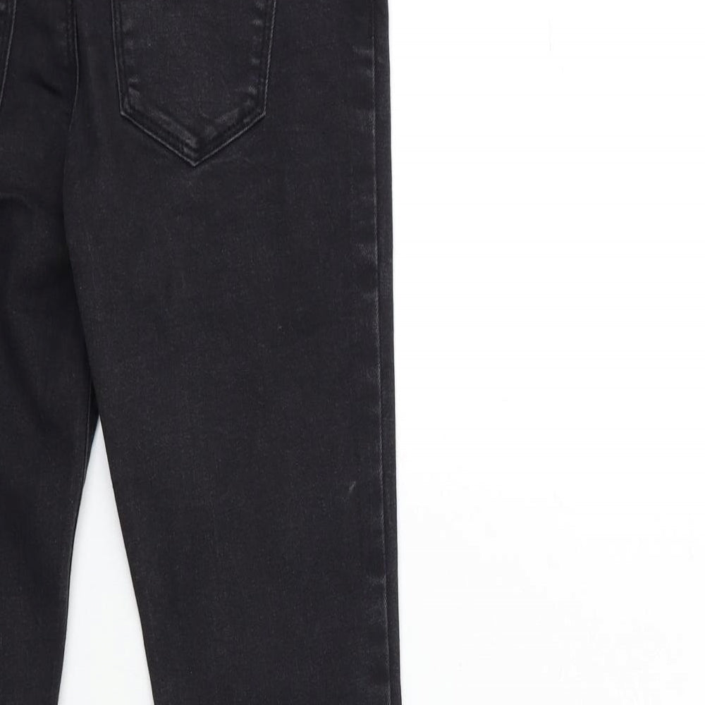 Brand and care label for Denim & Co. girls’ black denim skinny jeans, size 9-10, years