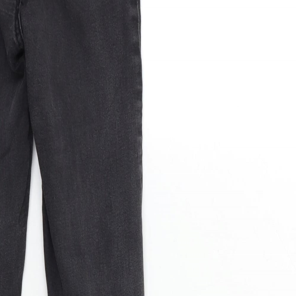 Brand and care label for Denim & Co. women’s black denim skinny jeans, size UK 8, 30-inch leg