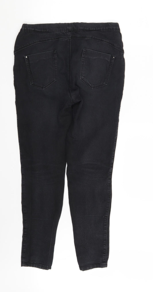 Denim Co. Womens Black Denim Jegging Leggings Size 10 L28 in