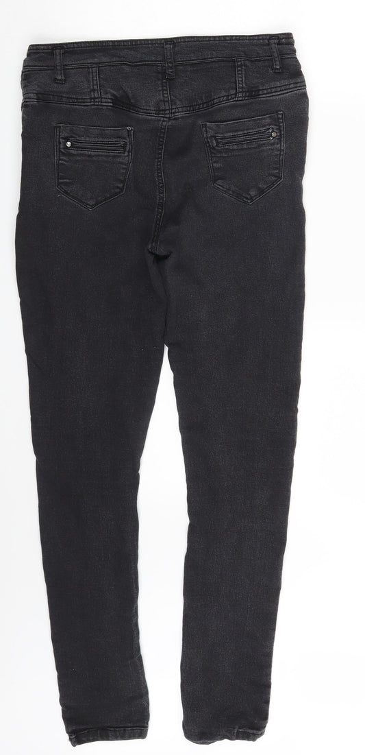 Denim Co. Womens Black Denim Jegging Leggings Size 12 L28 in