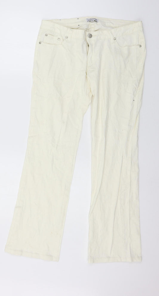 Chicoree Womens Ivory Denim Trousers Size 14 L30 in