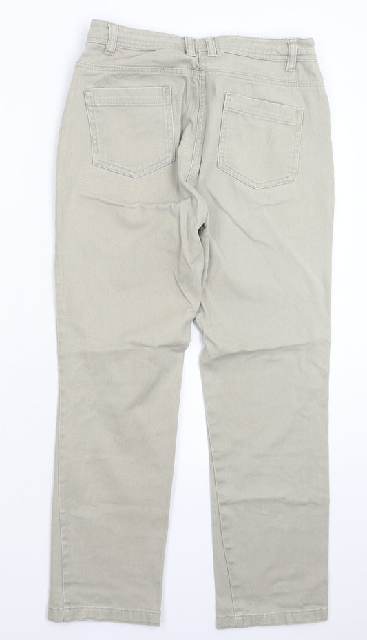Debenhams Womens Grey Denim Straight Jeans Size 10 L26 in