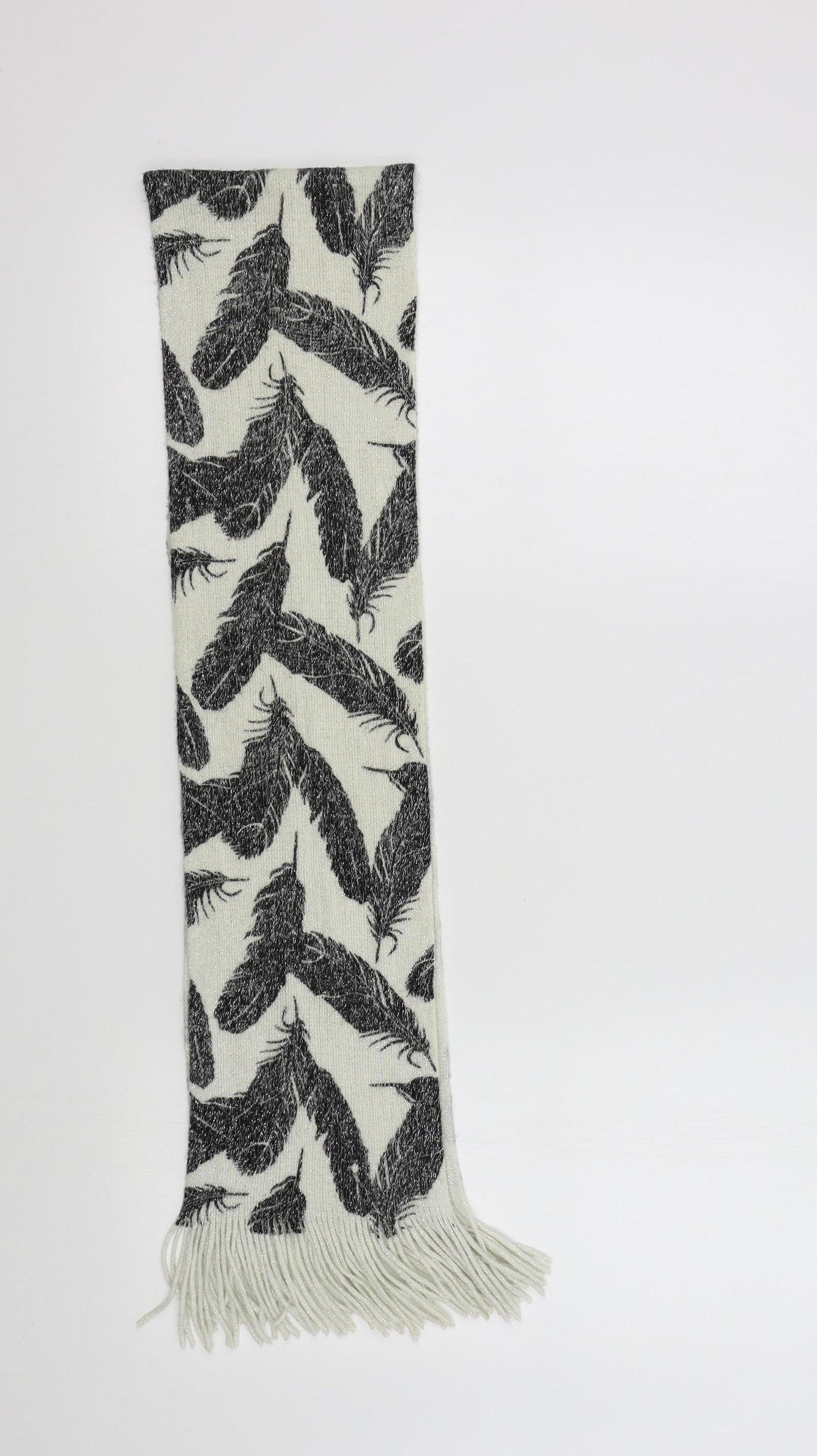 Preworn Womens White Geometric Scarf