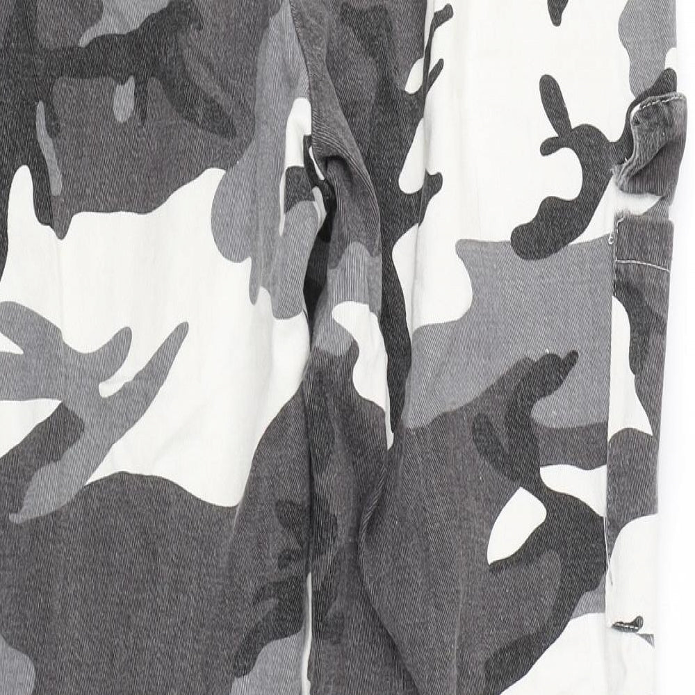 Shien Womens Black Camouflage Cargo Trousers Size S L25 in