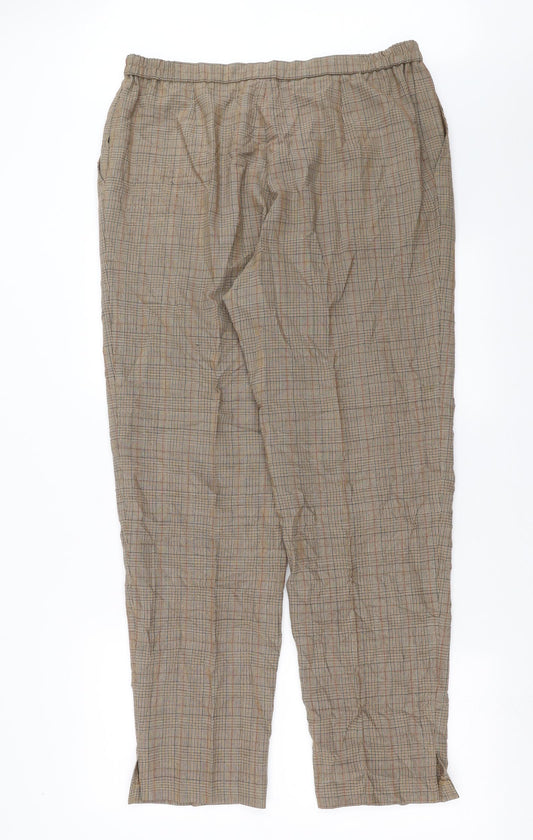 Karting Womens Brown Check Trousers Size 34 in L30 in