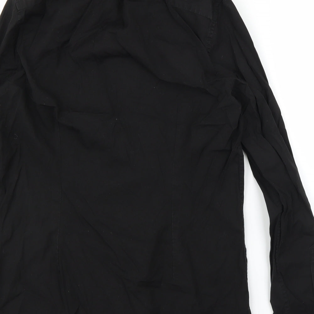 NEXT Mens Black Button-Up Size 15.5