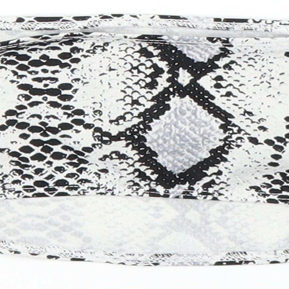 Brand and care label for Preworn girls’ grey animal print cropped blouse, size S, - snake print, boob tube