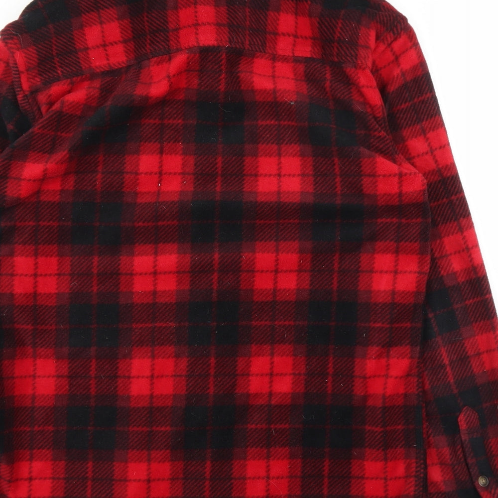 Prince and Fox Mens Red Plaid Button-Up Size S