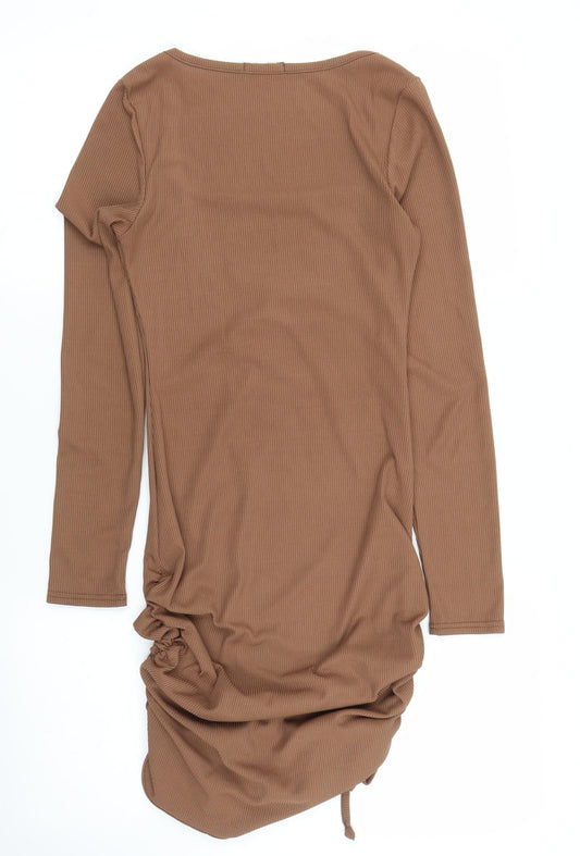 Boohoo Womens Brown Bodycon Size 6
