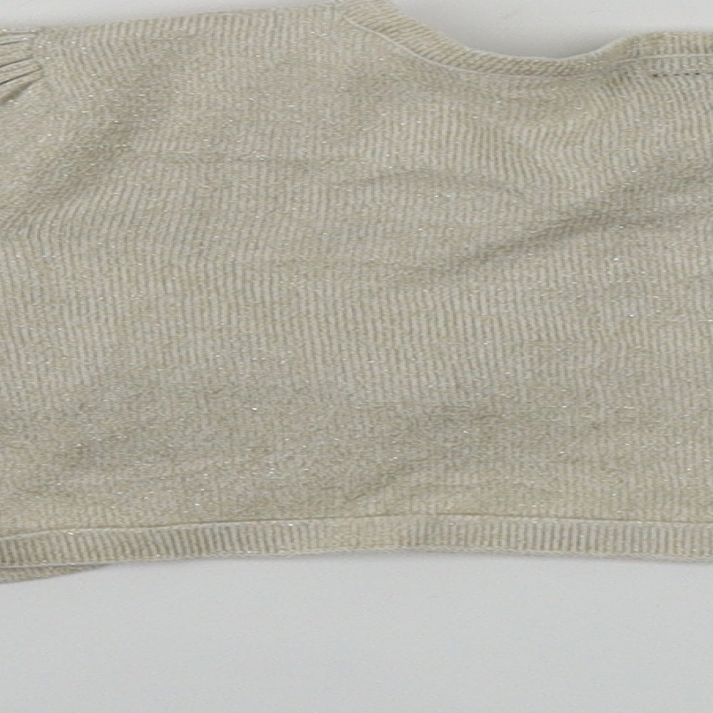 Marks and Spencer Girls Beige Wrap Jumper Size 4-5 Years