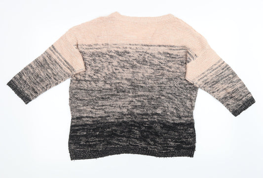 George Womens Pink Striped Knit Pullover Sweatshirt Size 14 - cropped