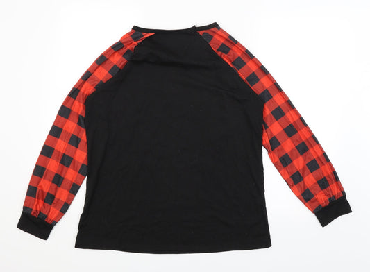 Preworn Mens Black Solid Pyjama Top Size M - Christmas 2020