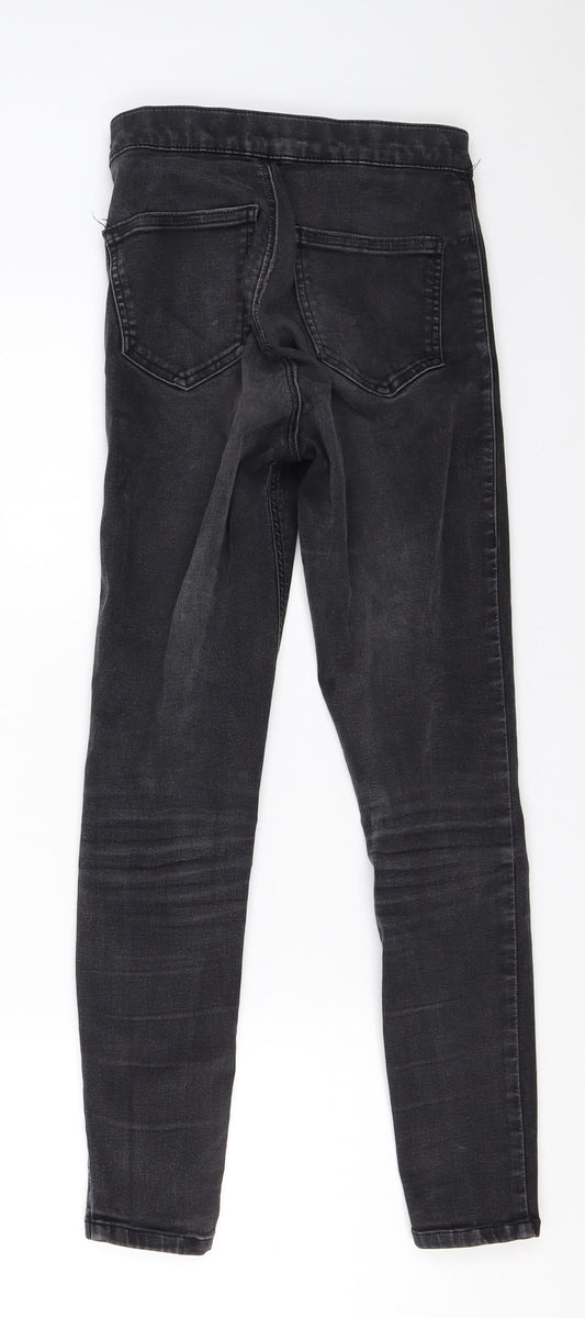 Topshop Womens Black Denim Skinny Jeans Size 24 in L28 in