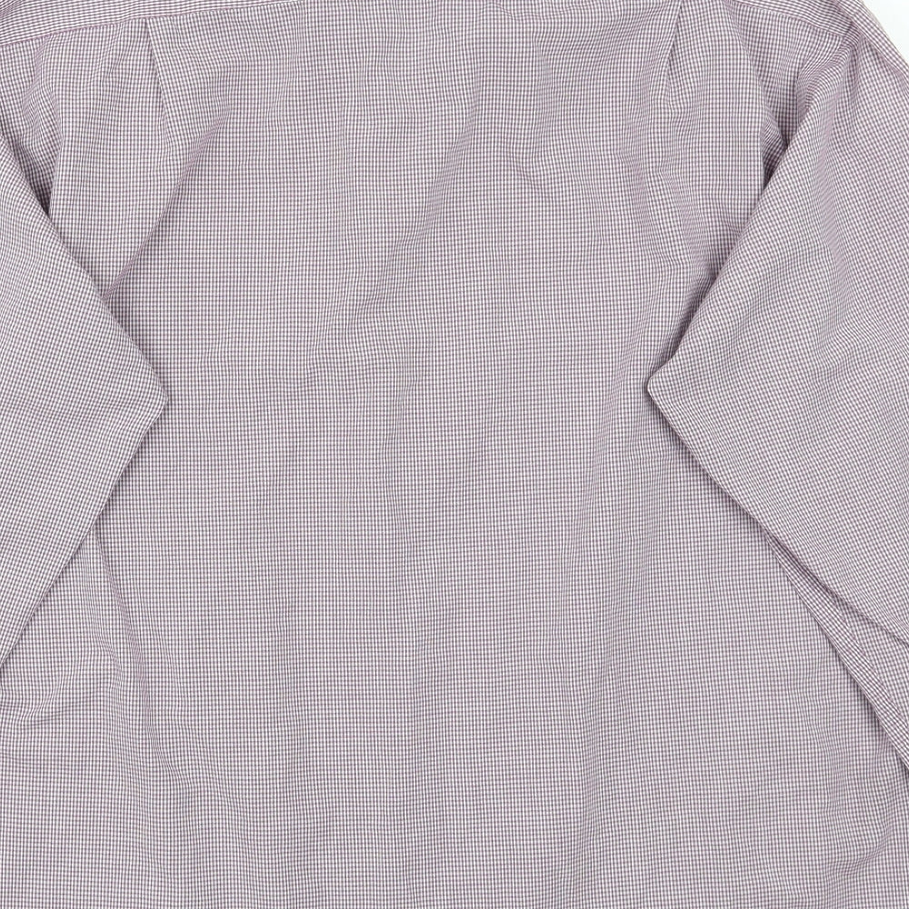 Marks and Spencer Mens Purple Check Button-Up Size 15