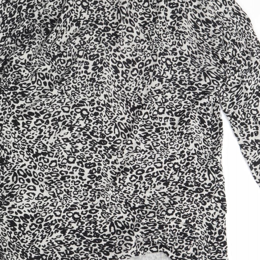 Peacocks Womens Black Animal Print Cape Jumper Size 12