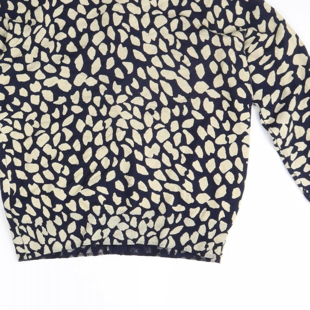 M&S Womens Blue Polka Dot Cardigan Jumper Size 10
