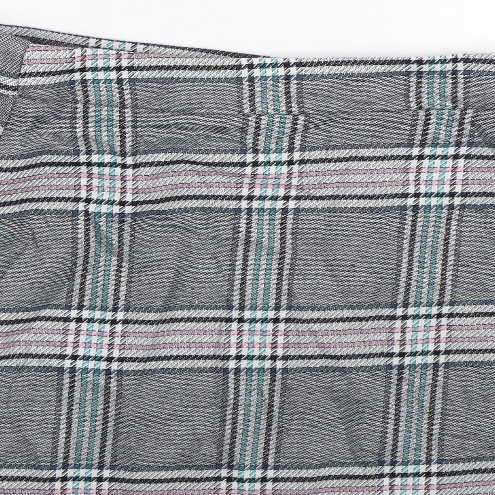 ASOS Womens Grey Plaid Mini Skirt Size 12