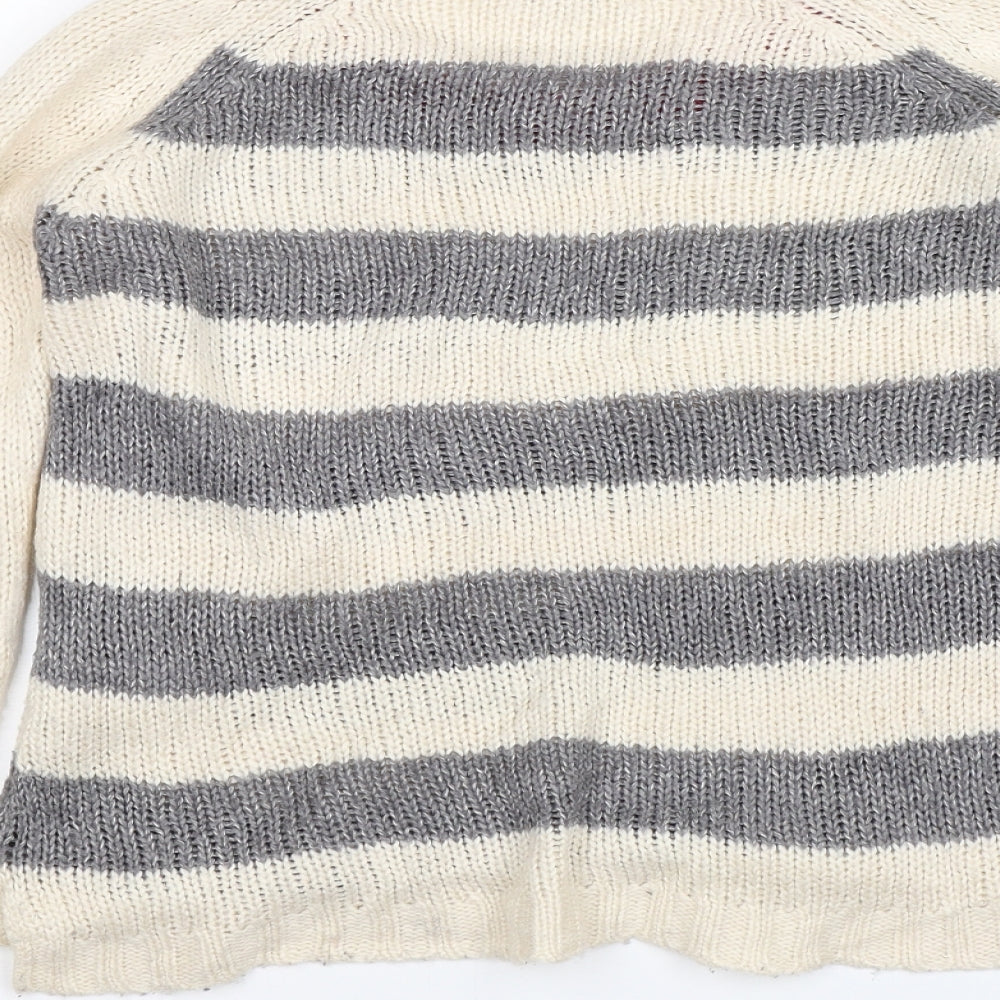 New Look Womens Beige Striped Pullover Jumper Size S