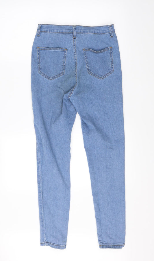 Pretty Little Thing Womens Blue Denim Skinny Jeans Size 10 L26 in