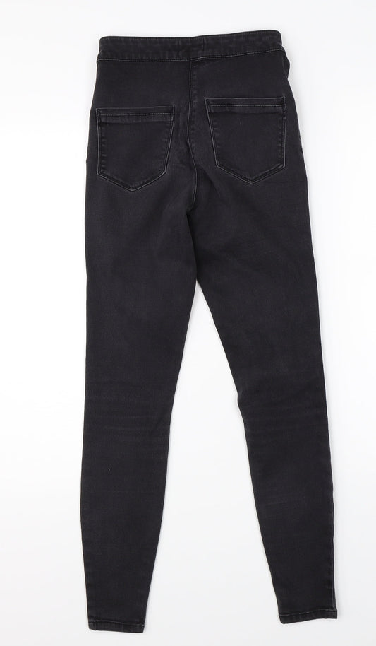Preworn Womens Black Denim Skinny Jeans Size 8 L26 in