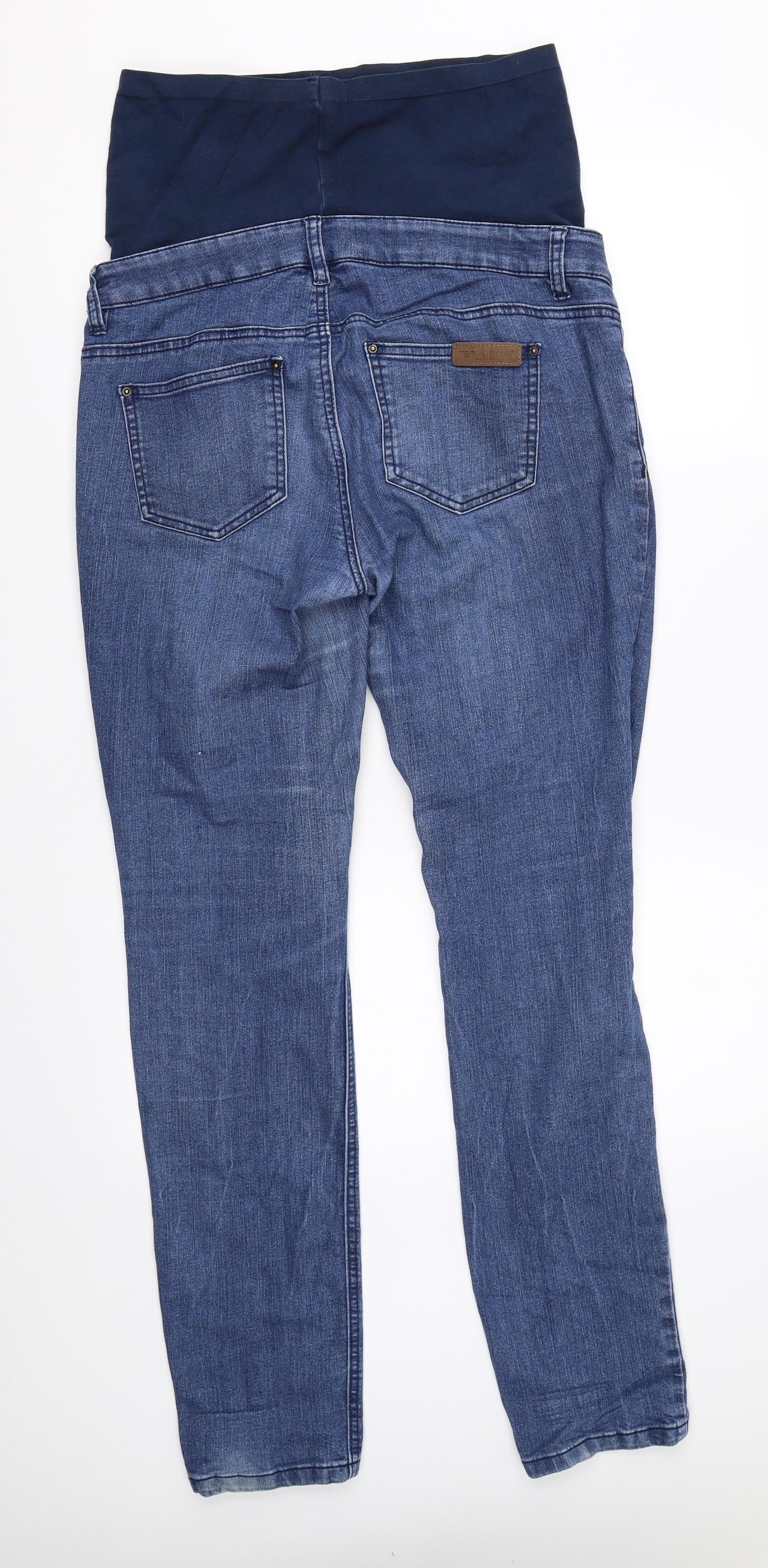 Mama-licious Womens Blue Denim Straight Jeans Size 35 in L30 in
