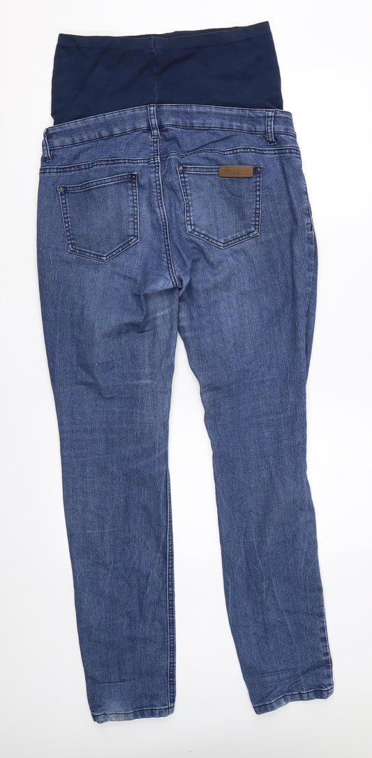 Mama-licious Womens Blue  Denim Straight Jeans Size 35 in L30 in