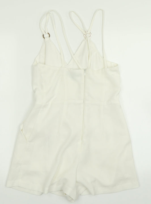 New Look Womens White Playsuit One-Piece Size 8
