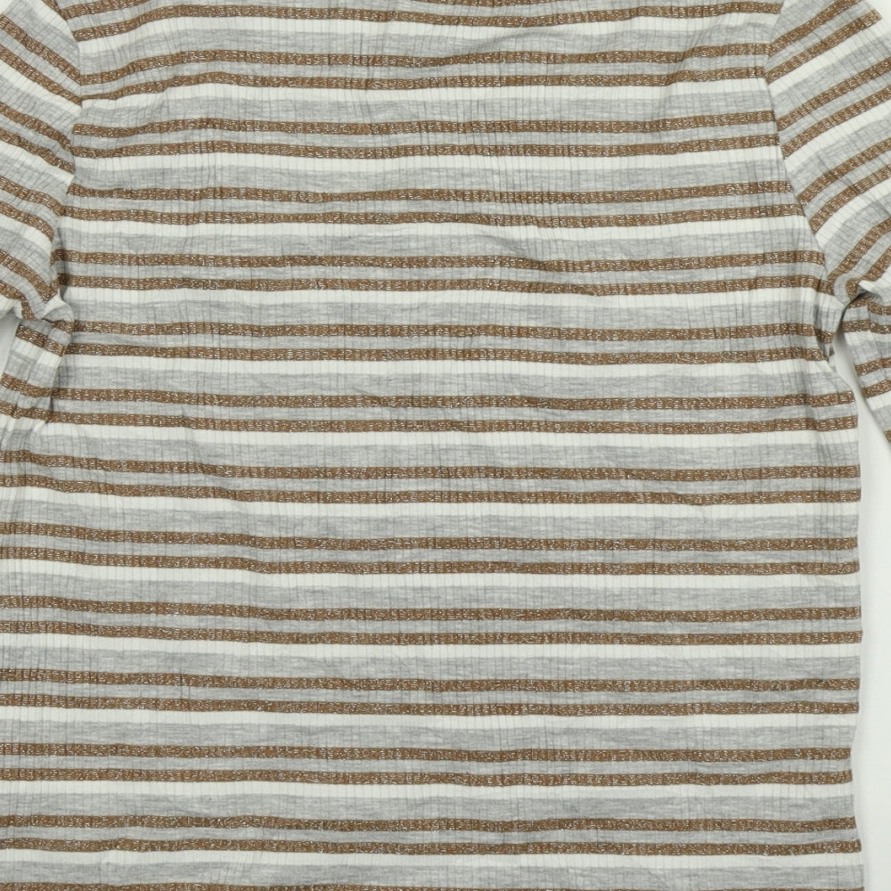 M&S Womens Multicoloured Striped Pullover Jumper Size 10