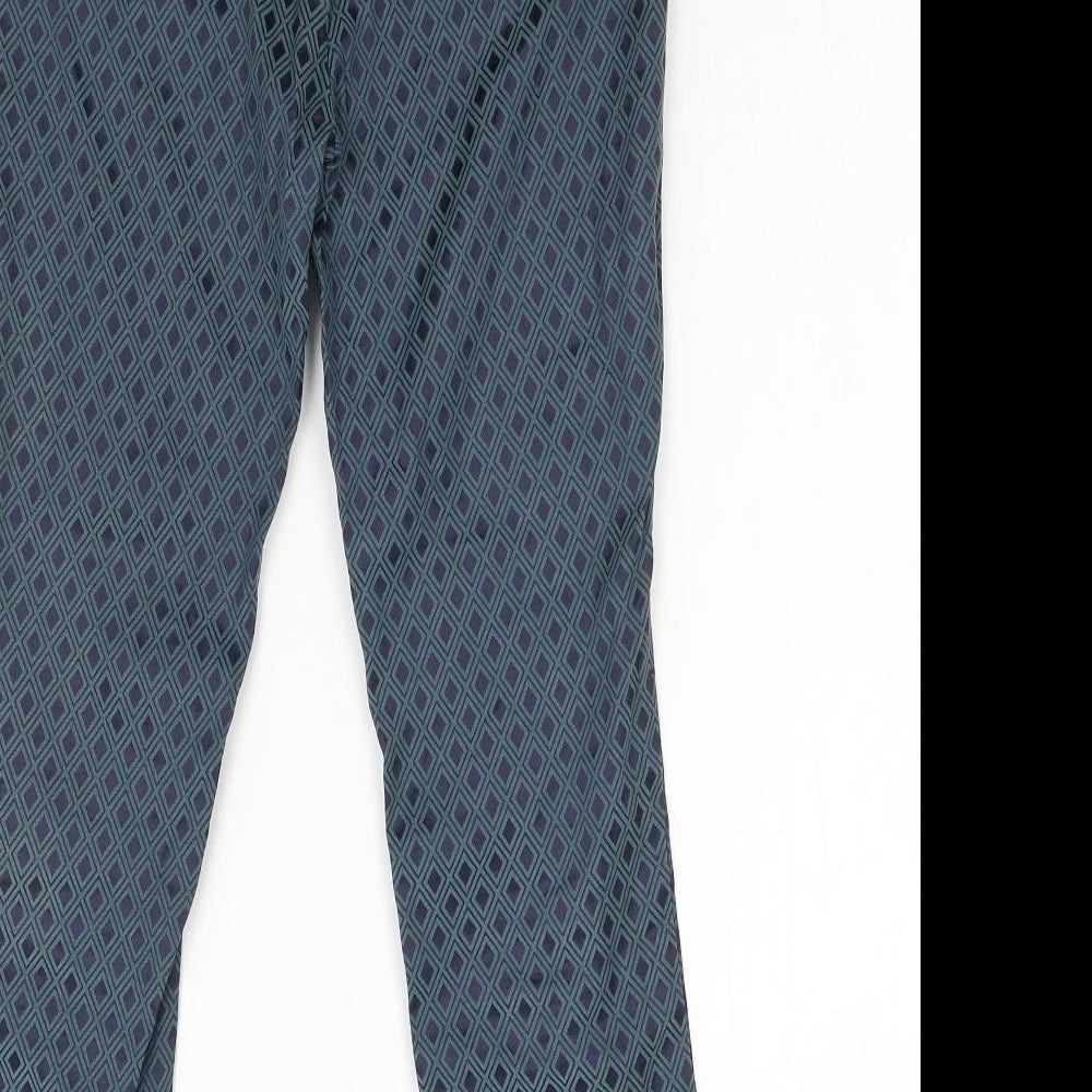 NEXT Womens Green Geometric Trousers Size 8 L25 in