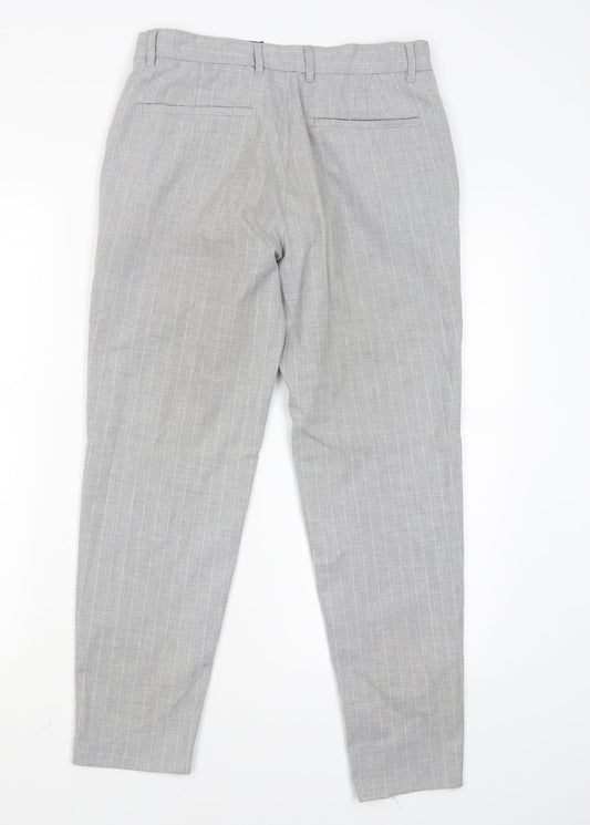 Berkshka Womens Grey Striped Capri Trousers Size 38 L26 in