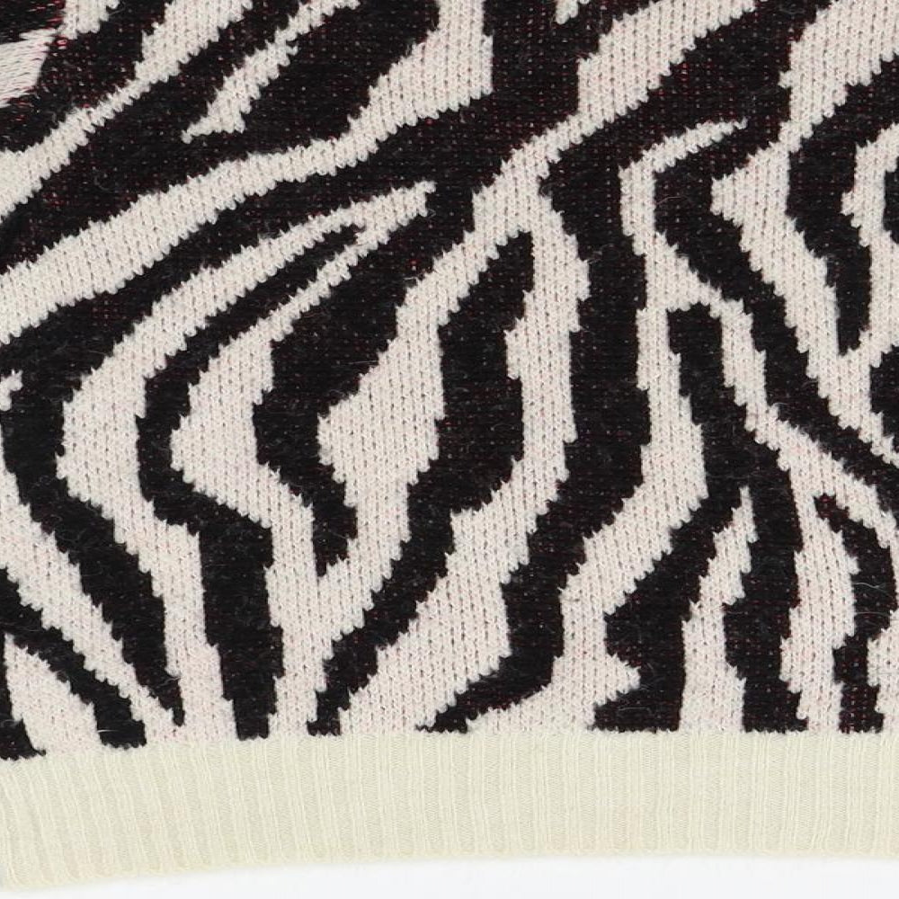Primark Womens Beige Animal Print Pullover Jumper Size 2XS