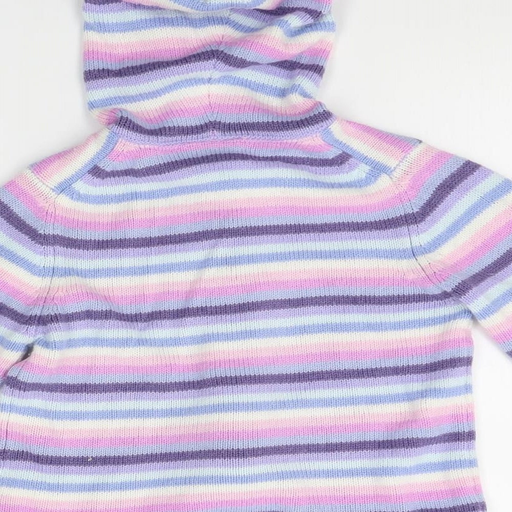 NEXT Girls Purple Striped Full Zip Jumper Size 3 Years