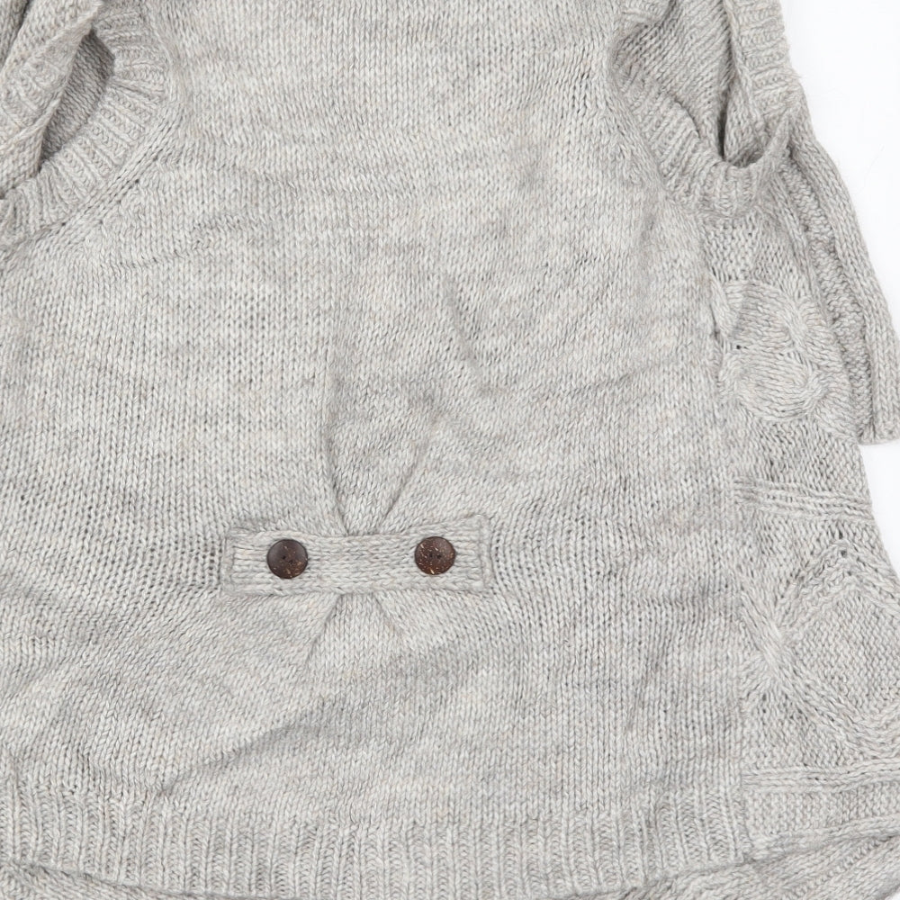 Marks and Spencer Womens Grey Knit Cardigan Jumper Size 12