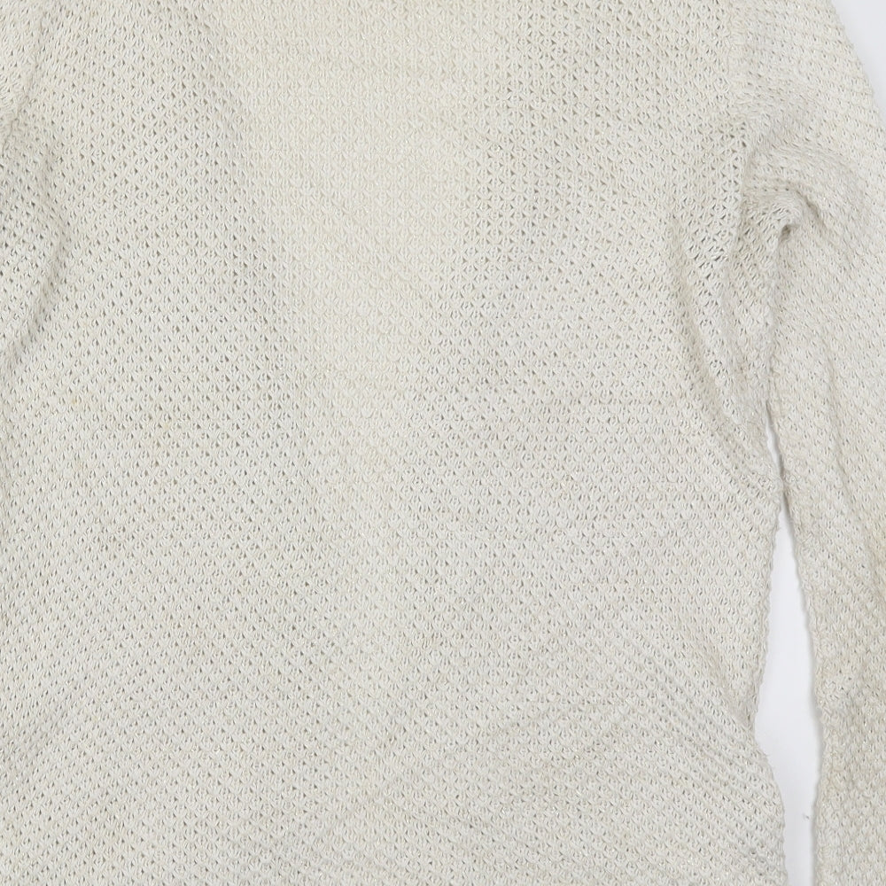 F&F Womens Beige Knit Cardigan Jumper Size 14