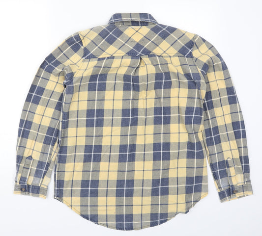 C&C Womens Yellow Check Basic Button-Up Size M