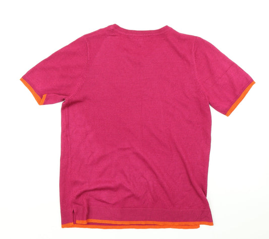 Bonmarché Womens Pink Knit Basic T-Shirt Size 12