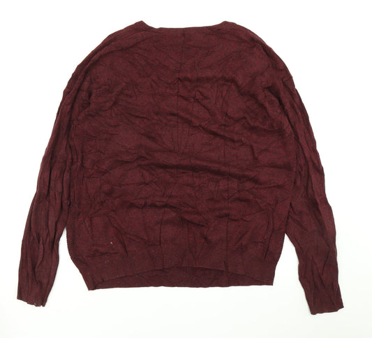 George Mens Purple Knit Pullover Jumper Size L