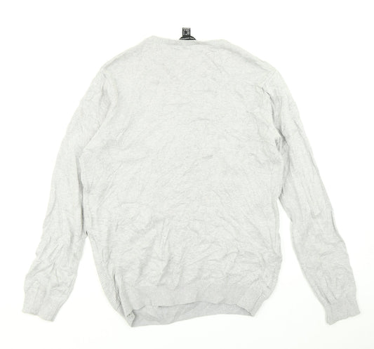 Cedar Wood State Mens Grey Knit Pullover Jumper Size M