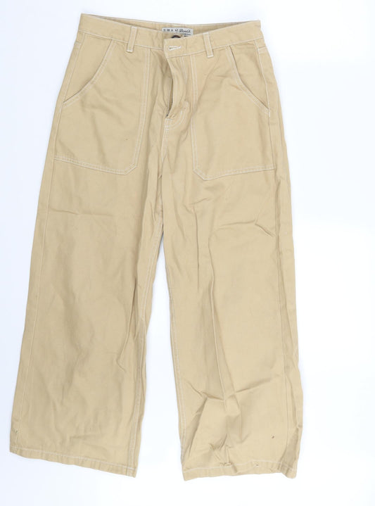 Denim & Co Womens Beige Denim Trousers Size 10 L24 in