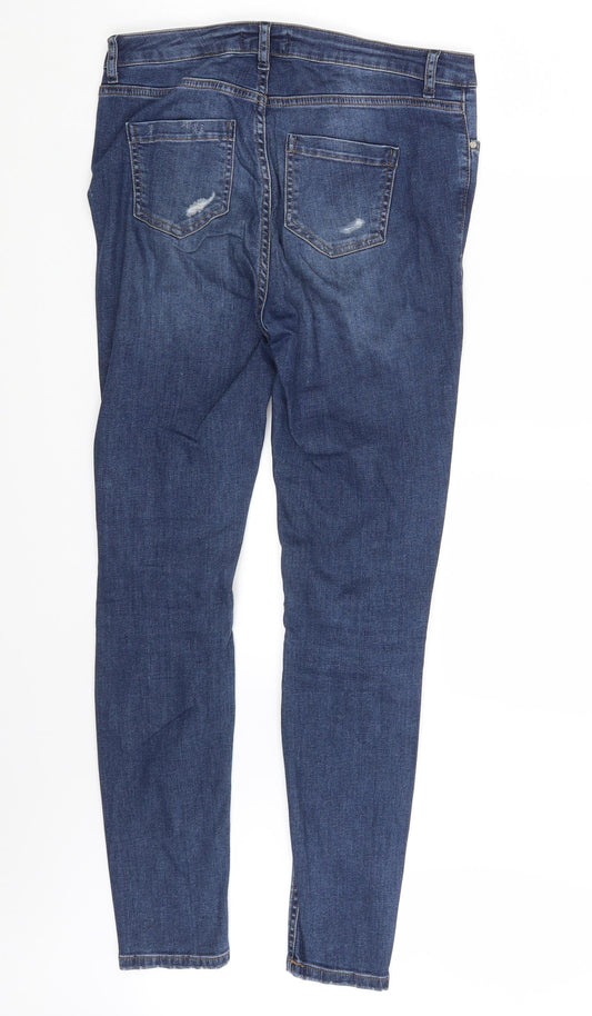 Missguided Womens Blue Denim Skinny Jeans Size 10 L29 in