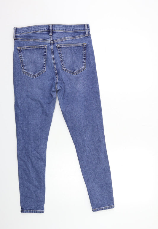 Topshop Womens Blue Denim Skinny Jeans Size 30 in L30 in