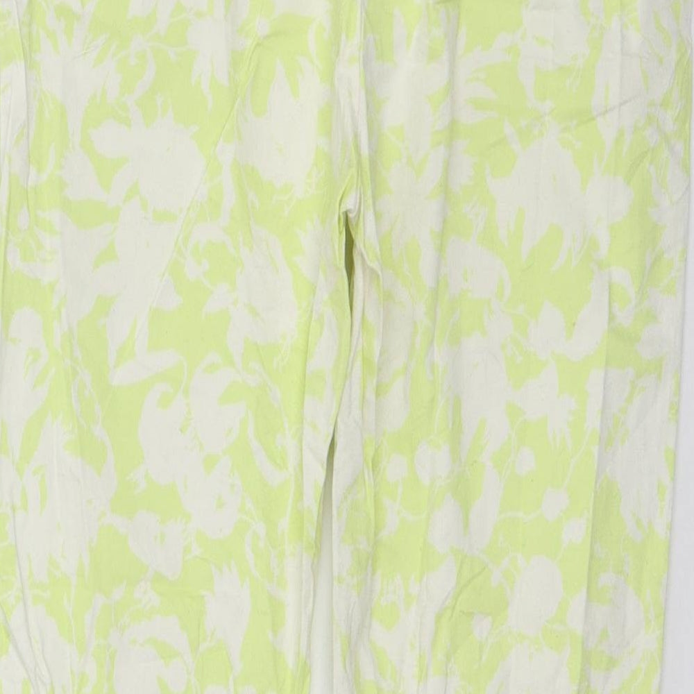 Top Secret Womens Green Geometric Trousers Size 8 L26 in
