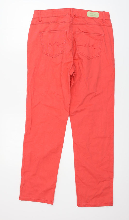 Stooker Womens Pink Denim Straight Jeans Size 14 L28 in