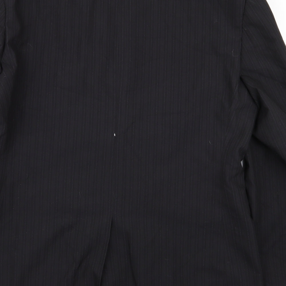 F&F Mens Black Striped Jacket Blazer Size 40