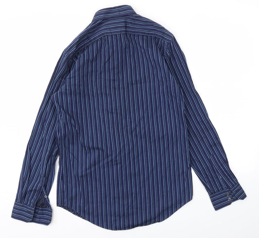 St George Mens Blue Striped T-Shirt Size 15