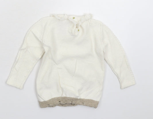 Catherine Malandrino Baby White Knit Pullover Jumper Size 6-9 Months