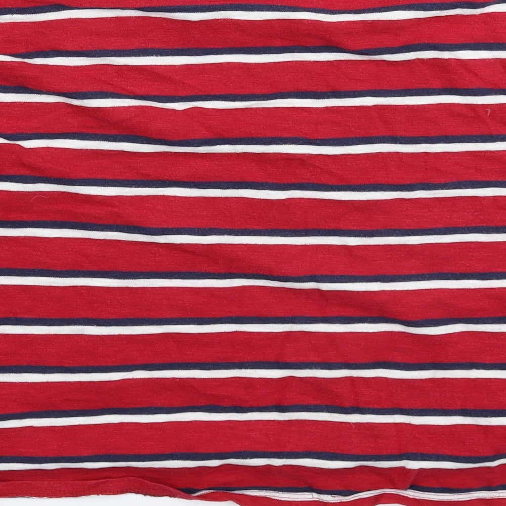 Hollister Womens Red Striped Pullover Sweatshirt Size M - Oversized