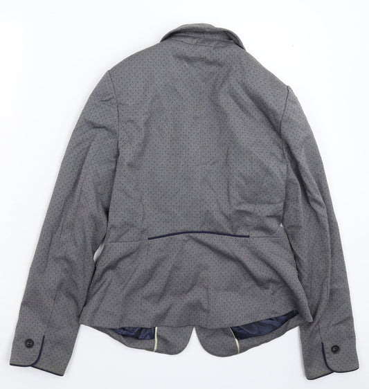NEXT Womens Grey Spotted Jacket Blazer Size 12