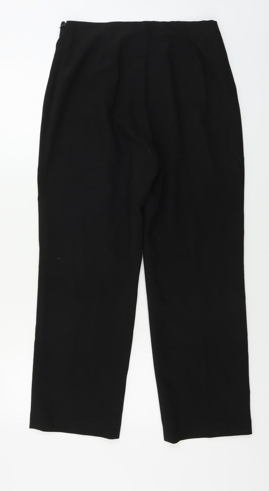 Luigi Womens Black Trousers Size 10 L26 in